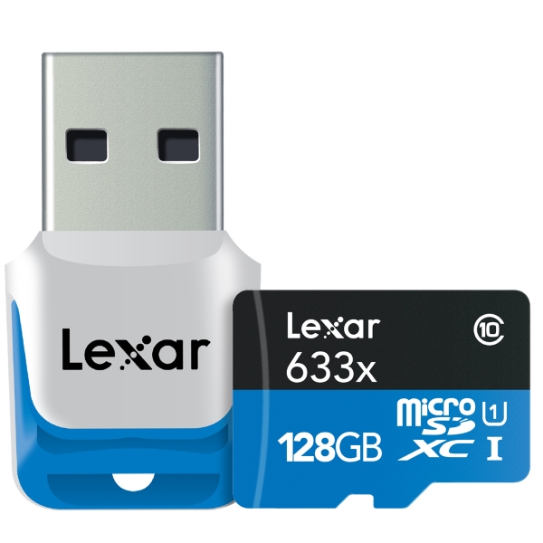 128GB microSDXC 633x w 3 0Reader 0