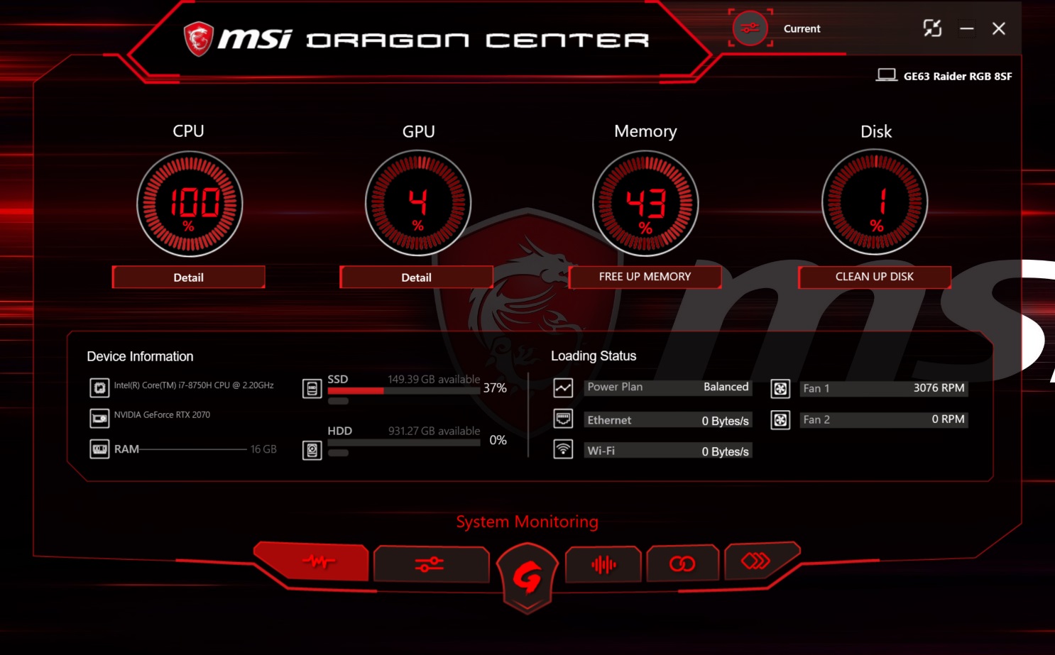 msi dragon center not starting with windows